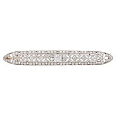 Antique Art Deco 1930s Tiffany & Co. 5.00 Carat Diamond Bar Pin