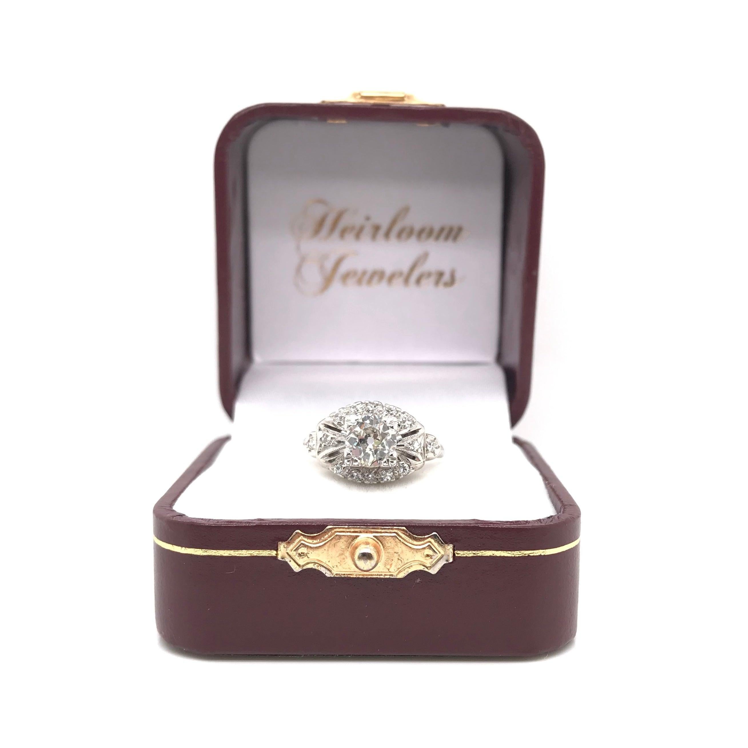 Antique Art Deco (1937) 0.80 Carat Diamond Ring For Sale 6