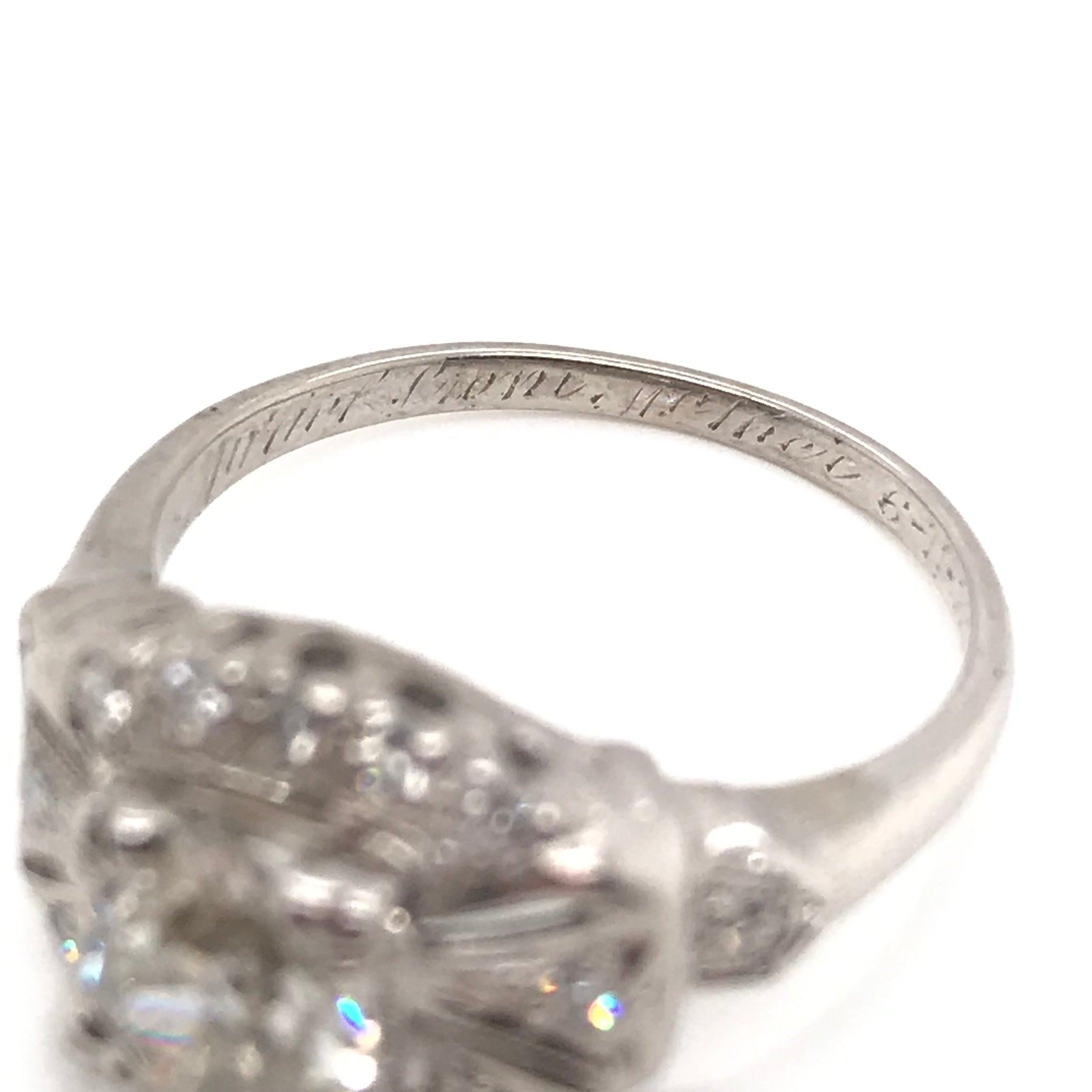 Antique Art Deco (1937) 0.80 Carat Diamond Ring For Sale 9