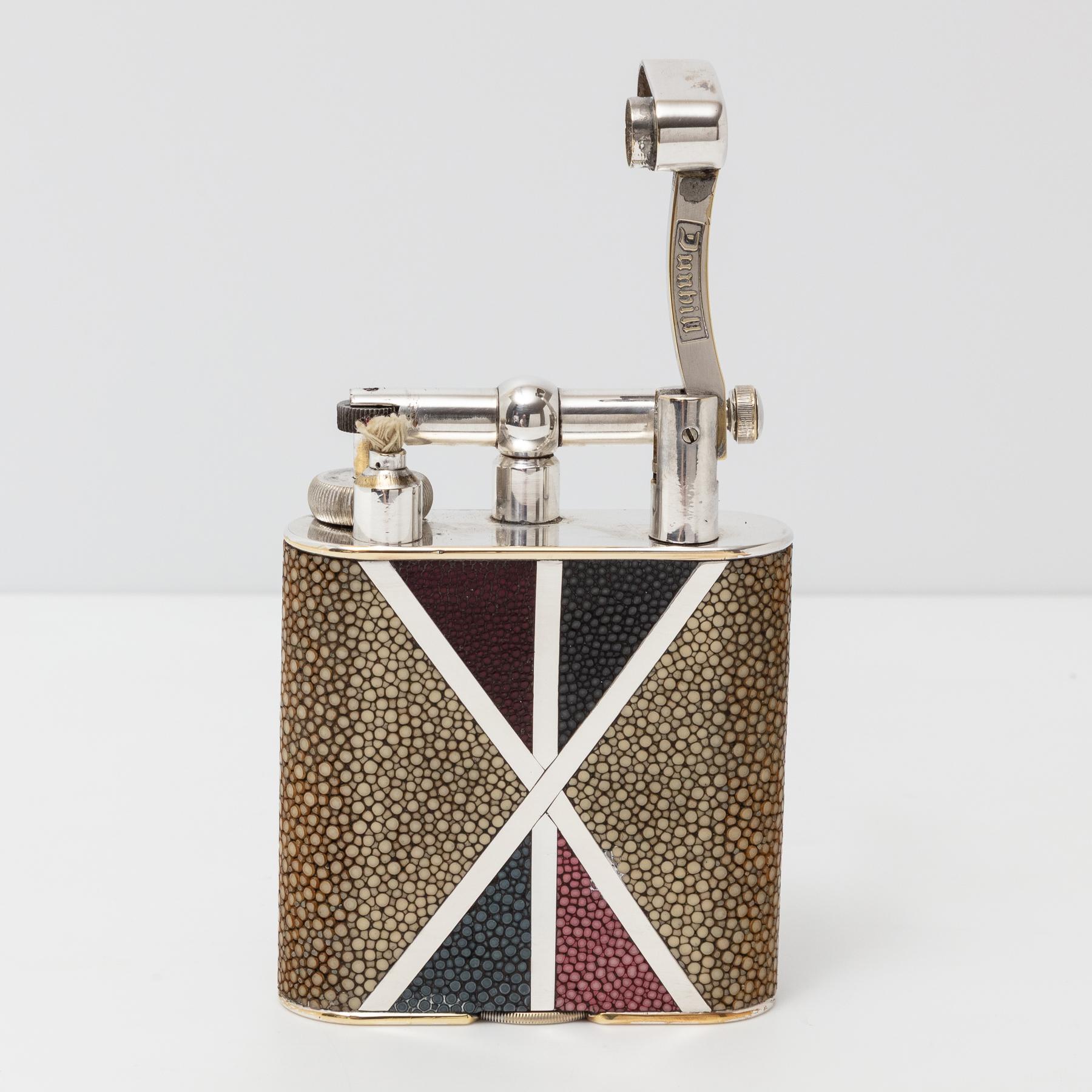 Antico accendino da tavolo Dunhill Giant Shagreen del 20° secolo CIRCA 1920-30 In condizioni buone in vendita a London, GB