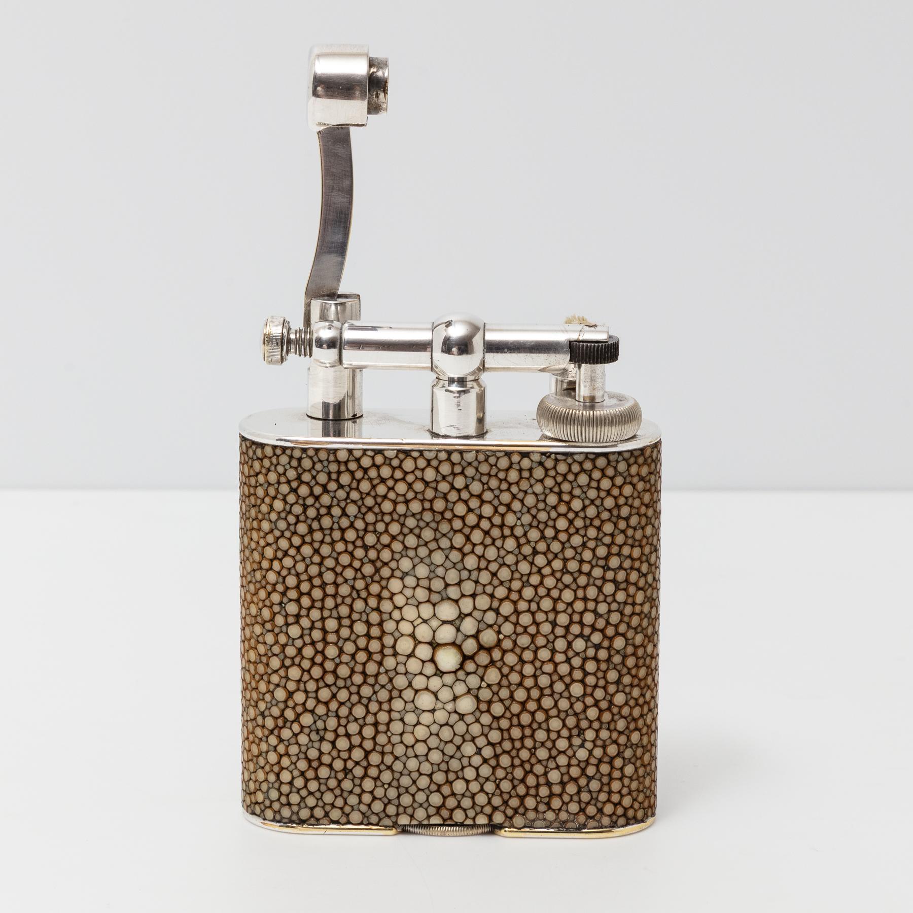 Inizio XX secolo Antico accendino da tavolo Dunhill Giant Shagreen del 20° secolo CIRCA 1920-30 in vendita