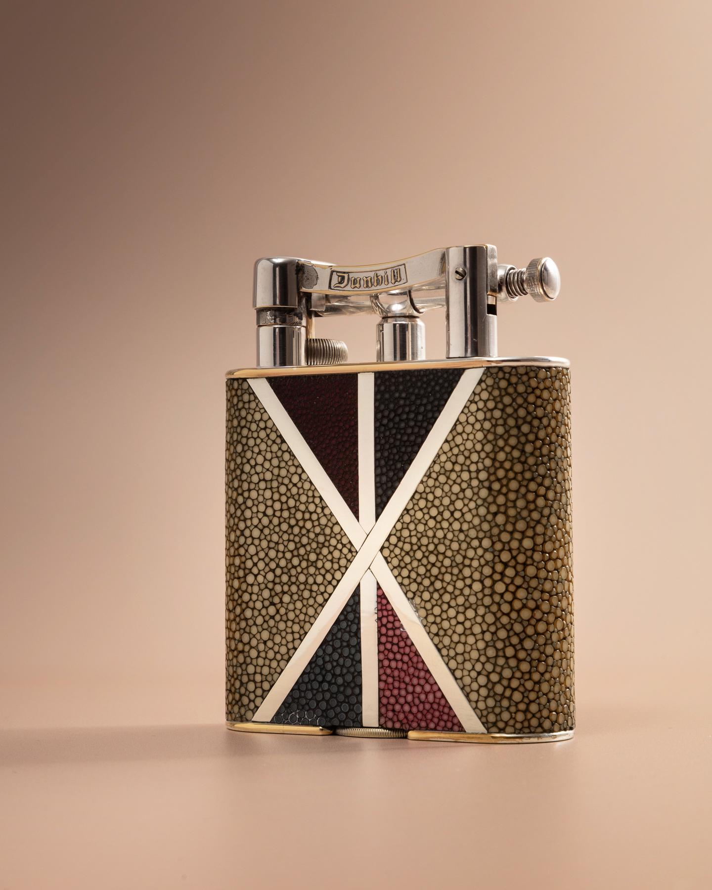 Antico accendino da tavolo Dunhill Giant Shagreen del 20° secolo CIRCA 1920-30 in vendita 1