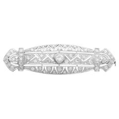 Antique Art Deco 2.13 Carat Diamond Brooch in Platinum