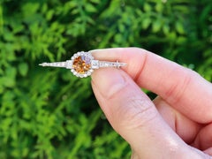Antique Art Deco 2.18ct Diamond and 18ct White Gold Brooch Circa 1925