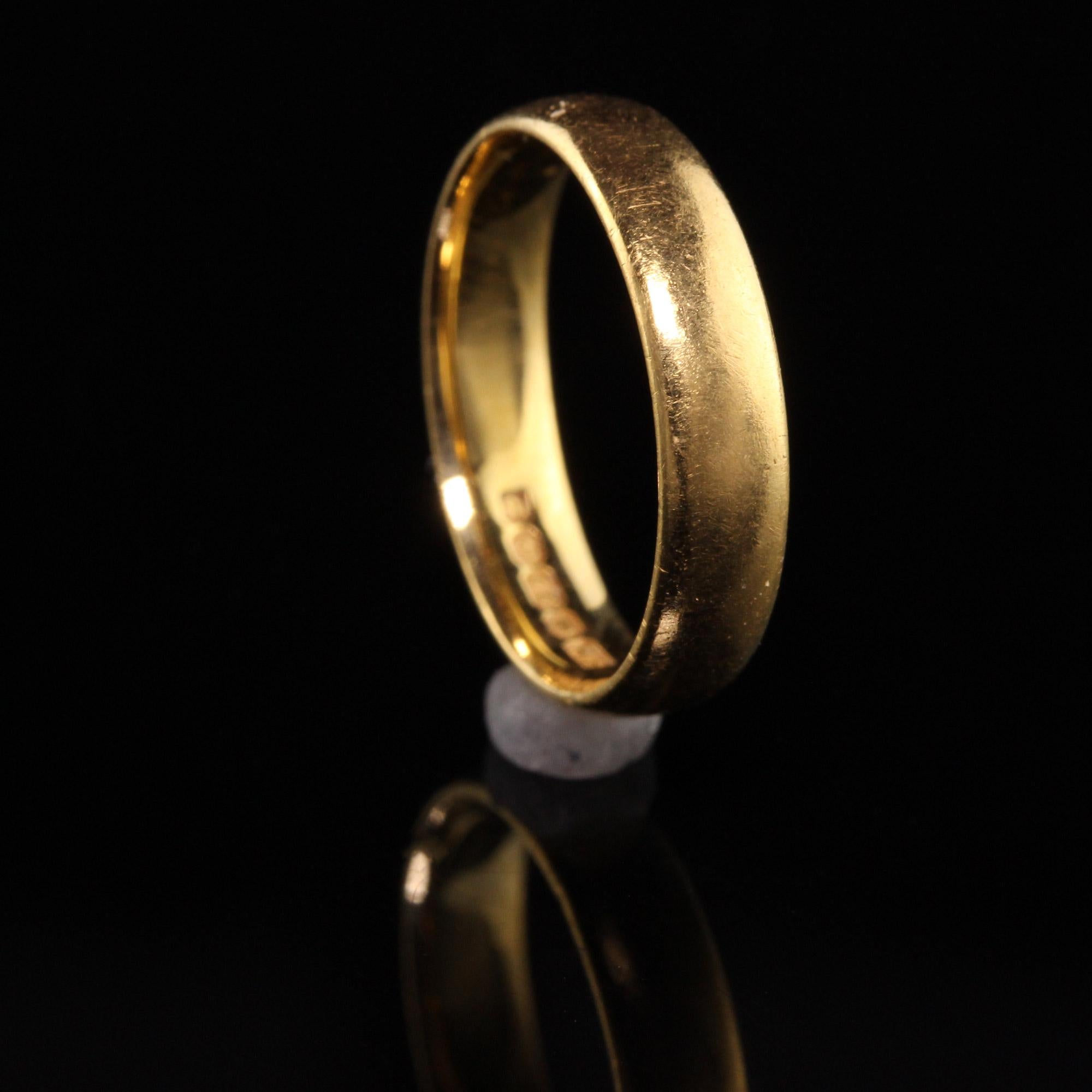 Women's Antique Art Deco 22K Yellow Gold English Wedding Band