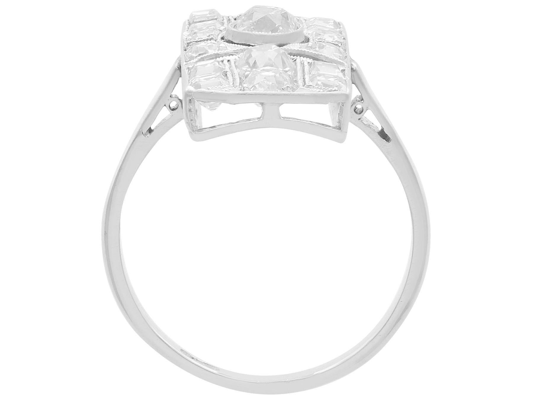 Women's or Men's Antique Art Deco 2.48ct Diamond and Platinum Dress Ring For Sale