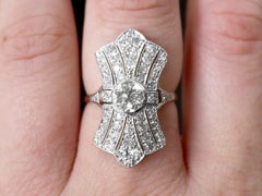 Antique Art Deco 2.88 Carat Diamond and Platinum Cocktail Ring