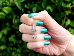 Antique Art Deco 3 Carat Diamond Drop Earrings in Platinum