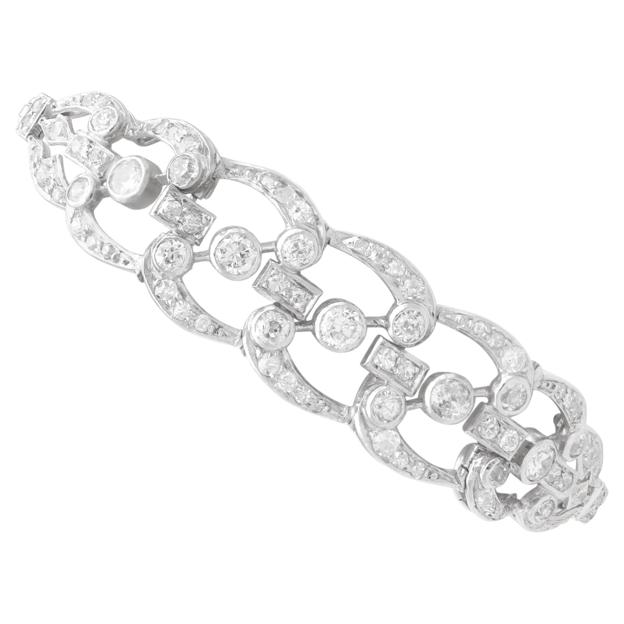 Antique Art Deco 3.92 Carat Diamond and Platinum Bracelet Circa 1930