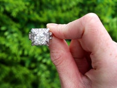 Antique Art Deco 4.51 Carat Diamond and Platinum Ring Circa 1930