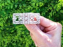 Antique Art Deco 6.26 Carat Diamond and Platinum Brooch Circa 1925