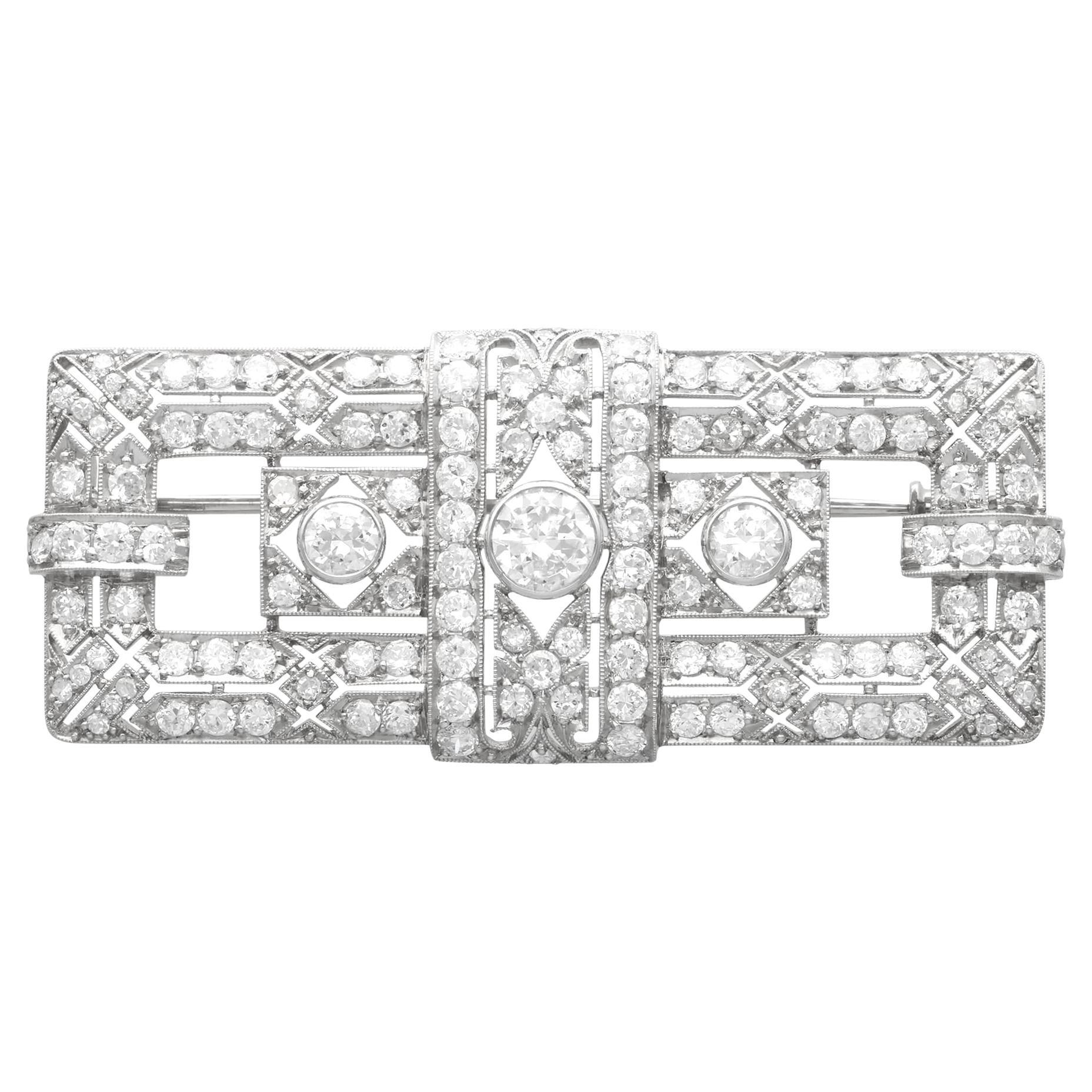 Antike Art Deco 6,26 Karat Diamant und Platin Brosche CIRCA 1925