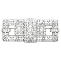 Antique Art Deco 6.26 Carat Diamond and Platinum Brooch Circa 1925