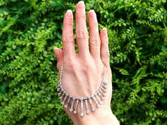 Antique Art Deco 6.35 Carat Diamond and Platinum Fringe Necklace Circa 1925