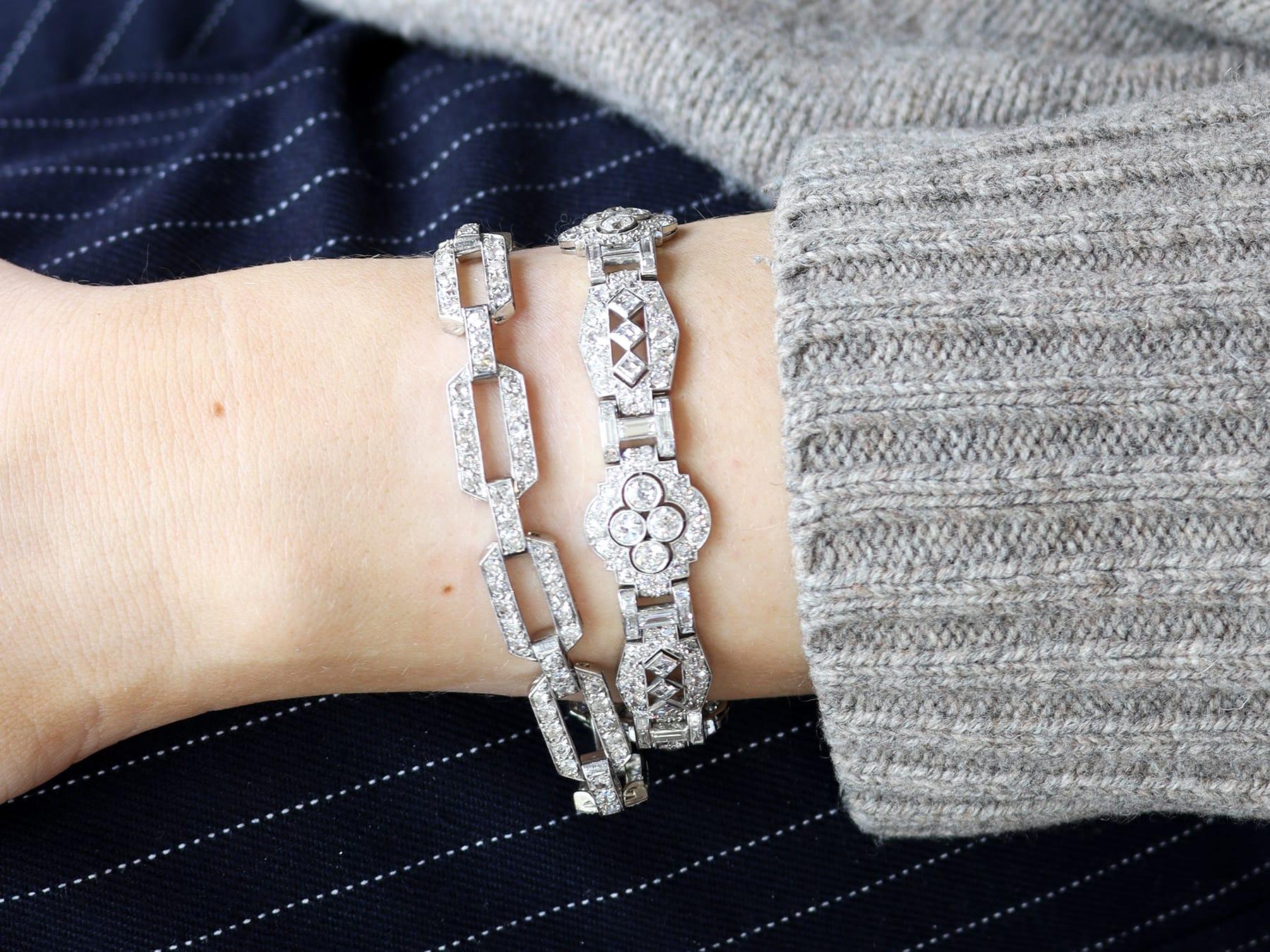 Antique Art Deco 7.80 Carat Diamond and Platinum Bracelet Circa 1920 In Excellent Condition For Sale In Jesmond, Newcastle Upon Tyne