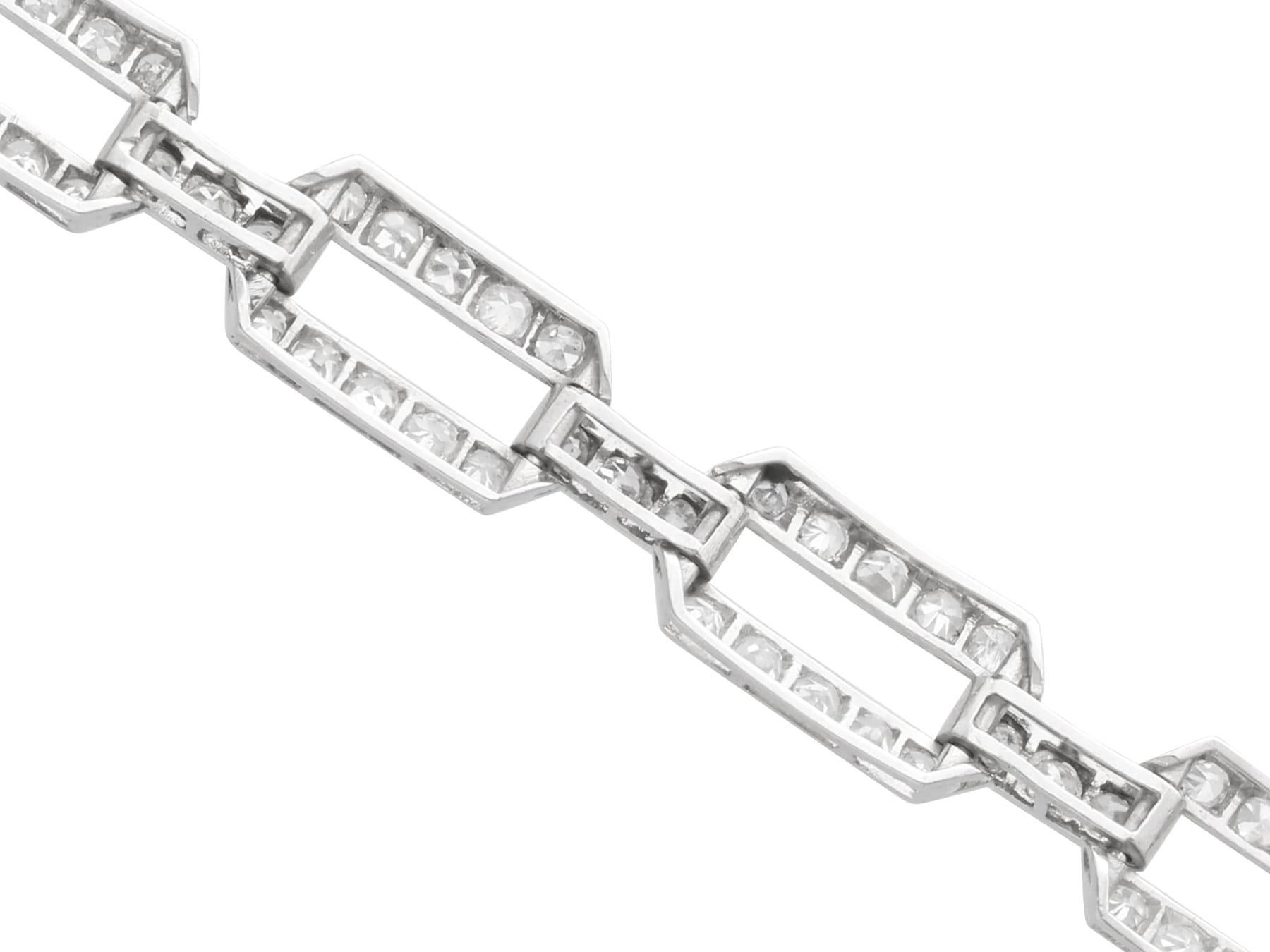 Antique Art Deco 7.80 Carat Diamond and Platinum Bracelet Circa 1920 For Sale 2