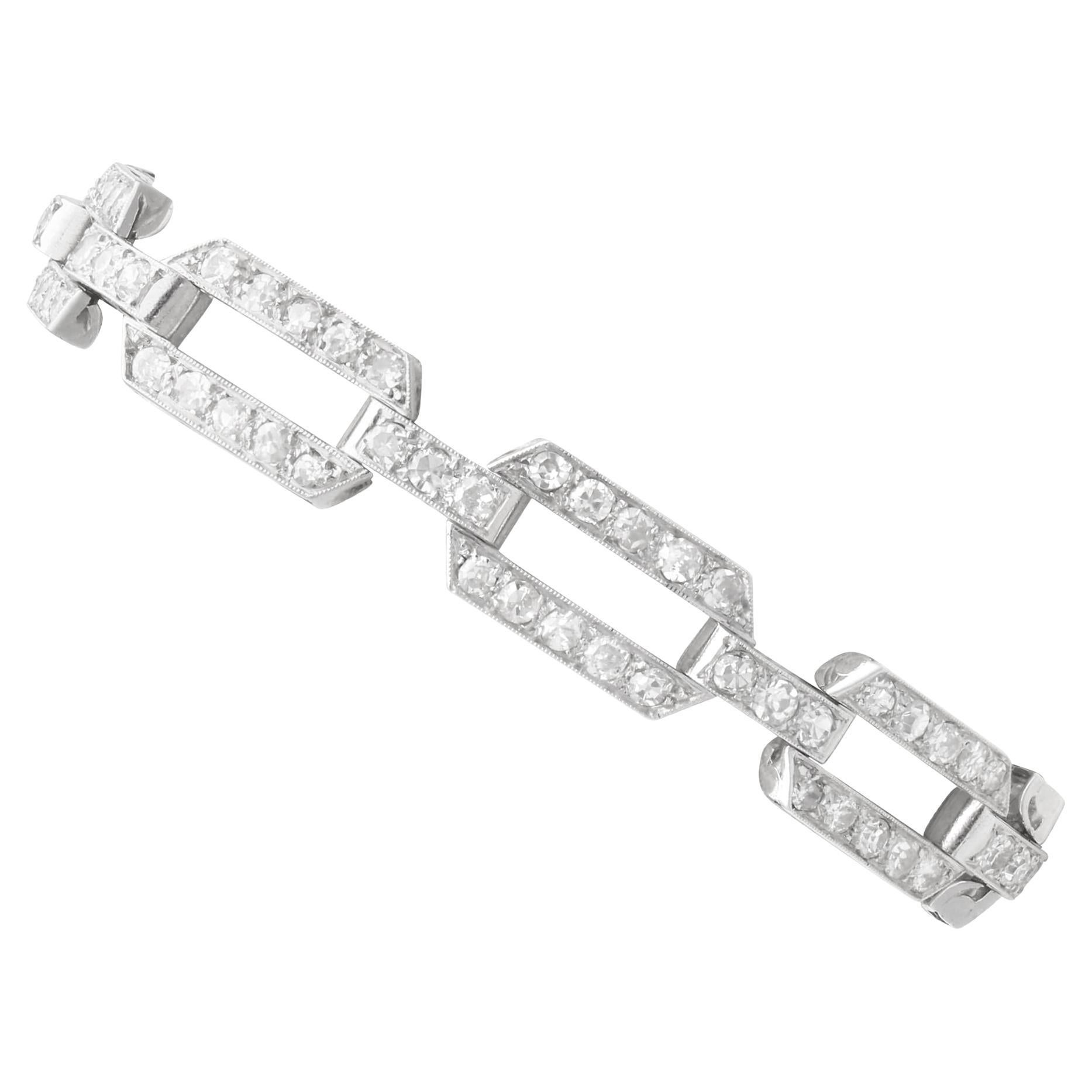 Antique Art Deco 7.80 Carat Diamond and Platinum Bracelet Circa 1920 For Sale
