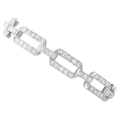Bracelet Art déco ancien en platine et diamants de 7,80 carats, c. 1920