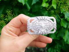 Art Deco 8.13ct Diamond and Platinum Brooch, Circa 1935, Unisex