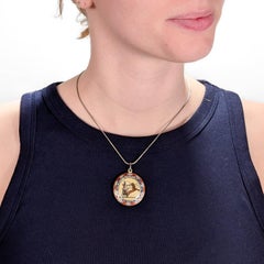 Antiguo Art Decó 835 Compacto de plata con tema egipcio y esmalte guilloché policromado