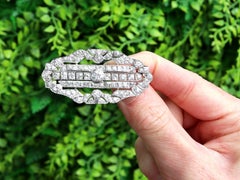 Antique Art Deco 8.64 Carat Diamond and Platinum Brooch Circa 1935