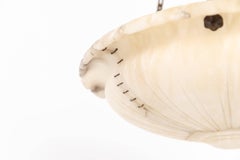Antique Art Deco Alabaster Plafonnier Ceiling Light Pendant, C.1920