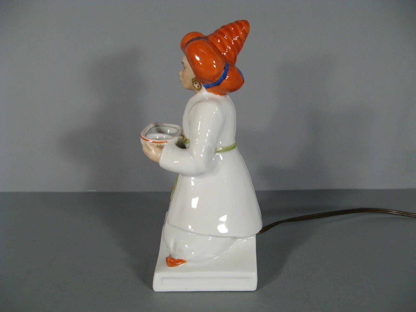 Porcelain Antique Art Deco Aladdin Nightlight Perfume Burner -1Y96