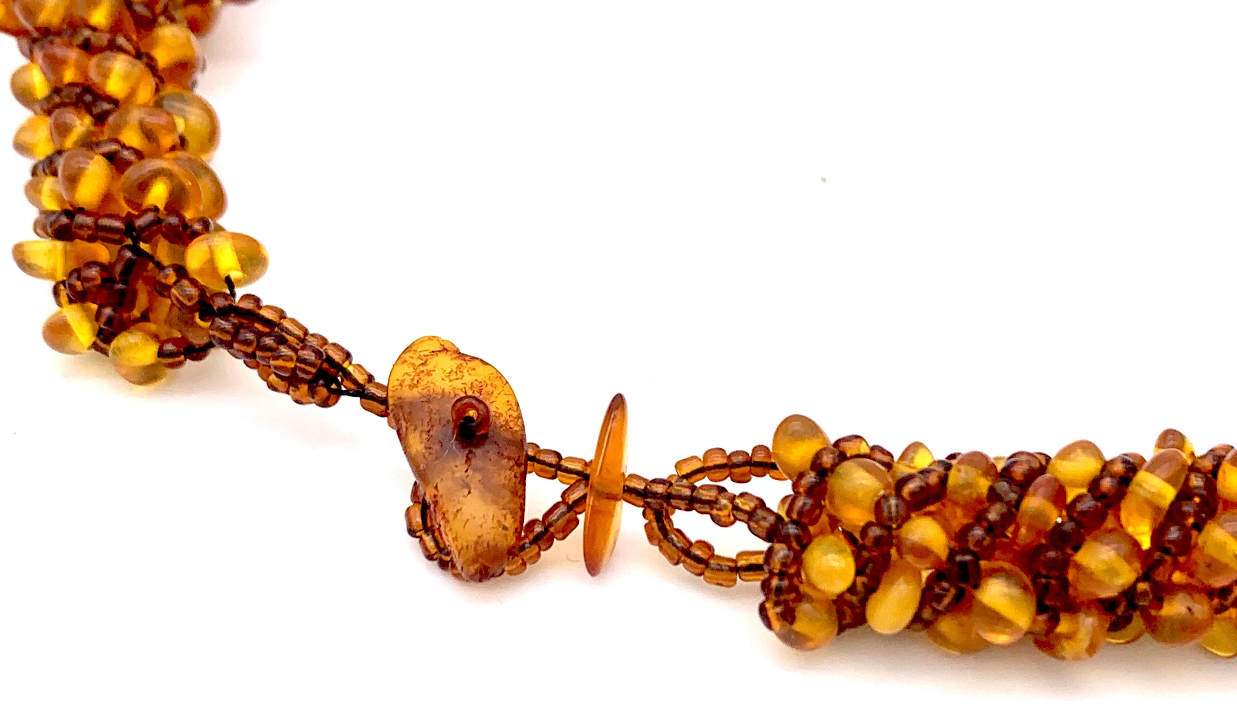 Antique Art Deco Amber Bead Necklace and Bracelet Amber Demi Parure In Good Condition For Sale In Munich, Bavaria