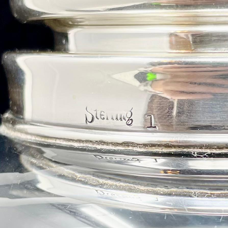 Antique Art Deco American Hawkes Etched Glass & Sterling Silver Cocktail Shaker For Sale 6