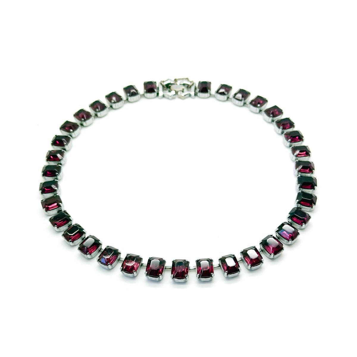 Collana Riviere in vetro ametista Art Deco anni '20 In condizioni buone in vendita a Wilmslow, GB