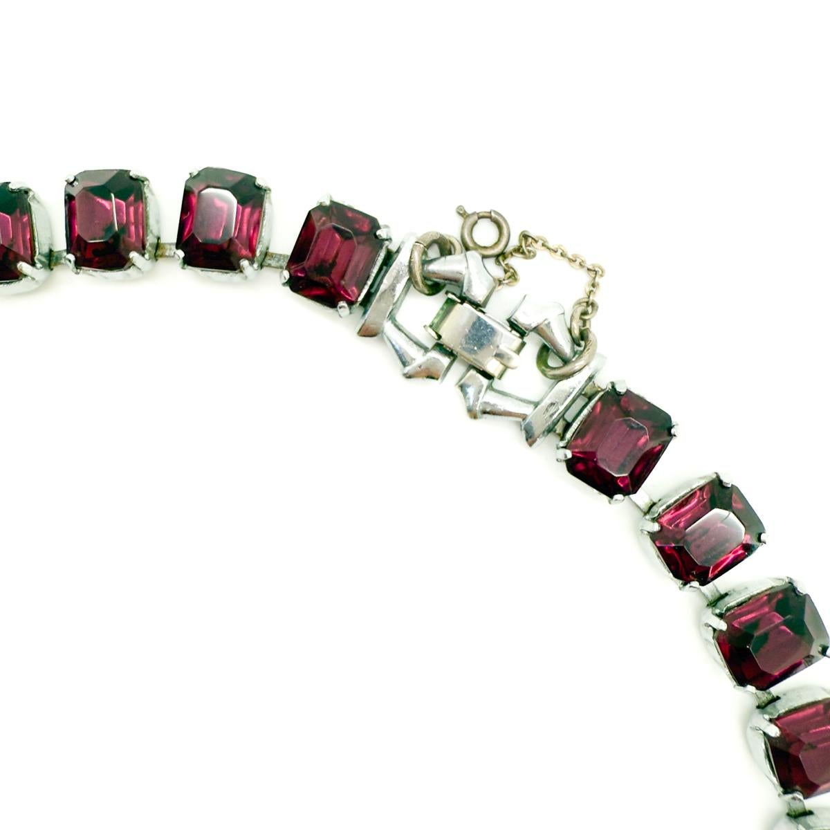 Collana Riviere in vetro ametista Art Deco anni '20 in vendita 1