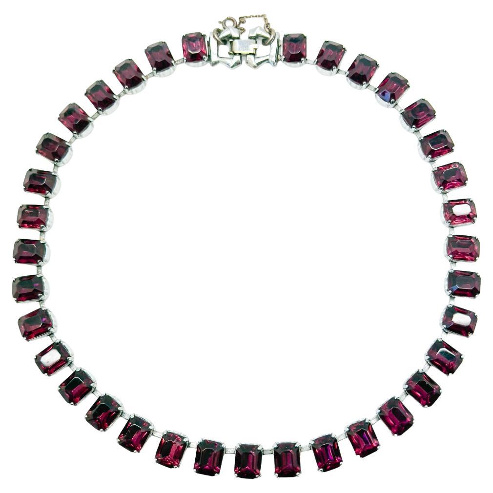 Collana Riviere in vetro ametista Art Deco anni '20 in vendita