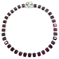 Collana Riviere in vetro ametista Art Deco anni '20