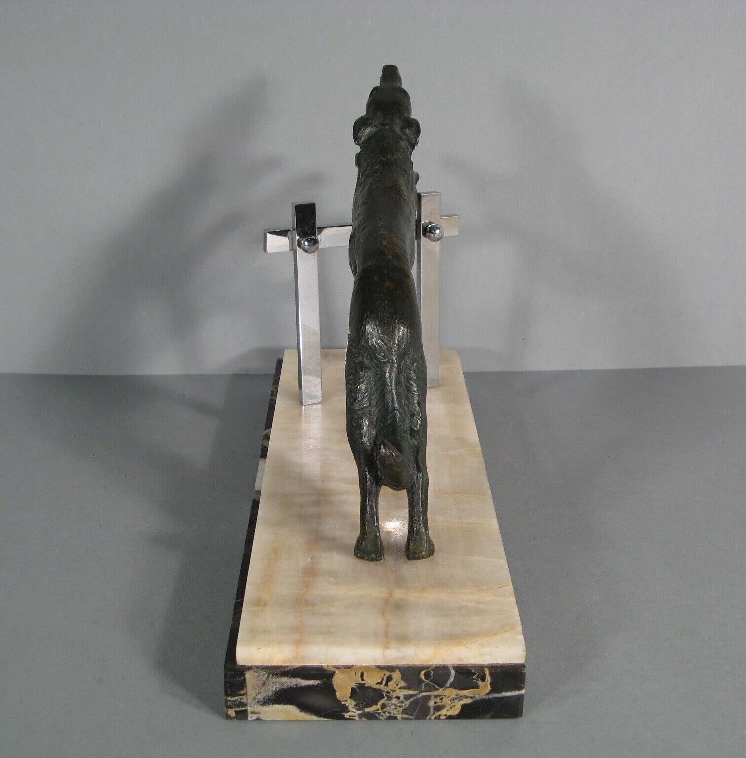Antique Art Deco Animal Sculpture in Bronze, 1930s, Racing Greyhound - 1Y162 4