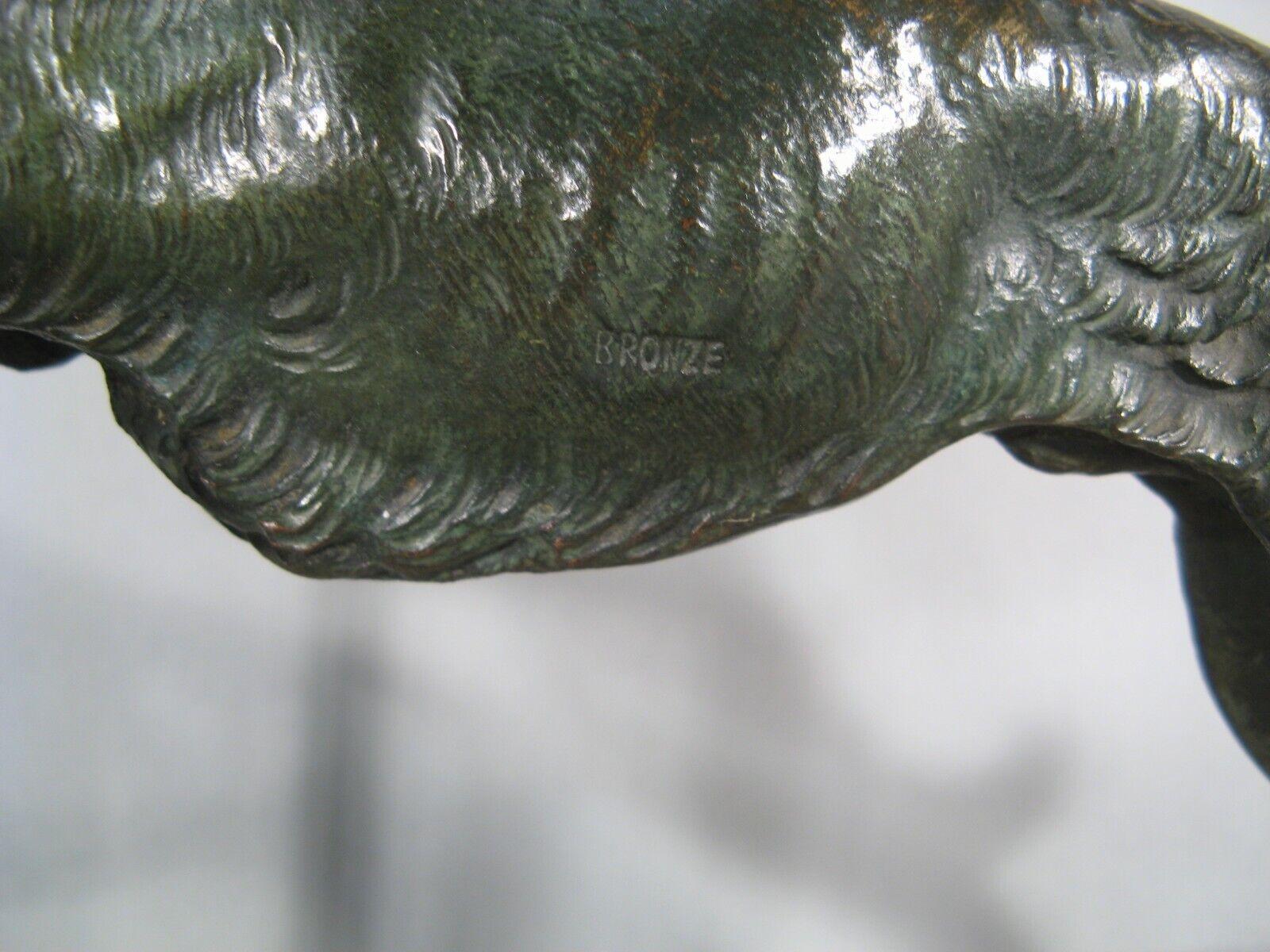 Antique Art Deco Animal Sculpture in Bronze, 1930s, Racing Greyhound - 1Y162 5