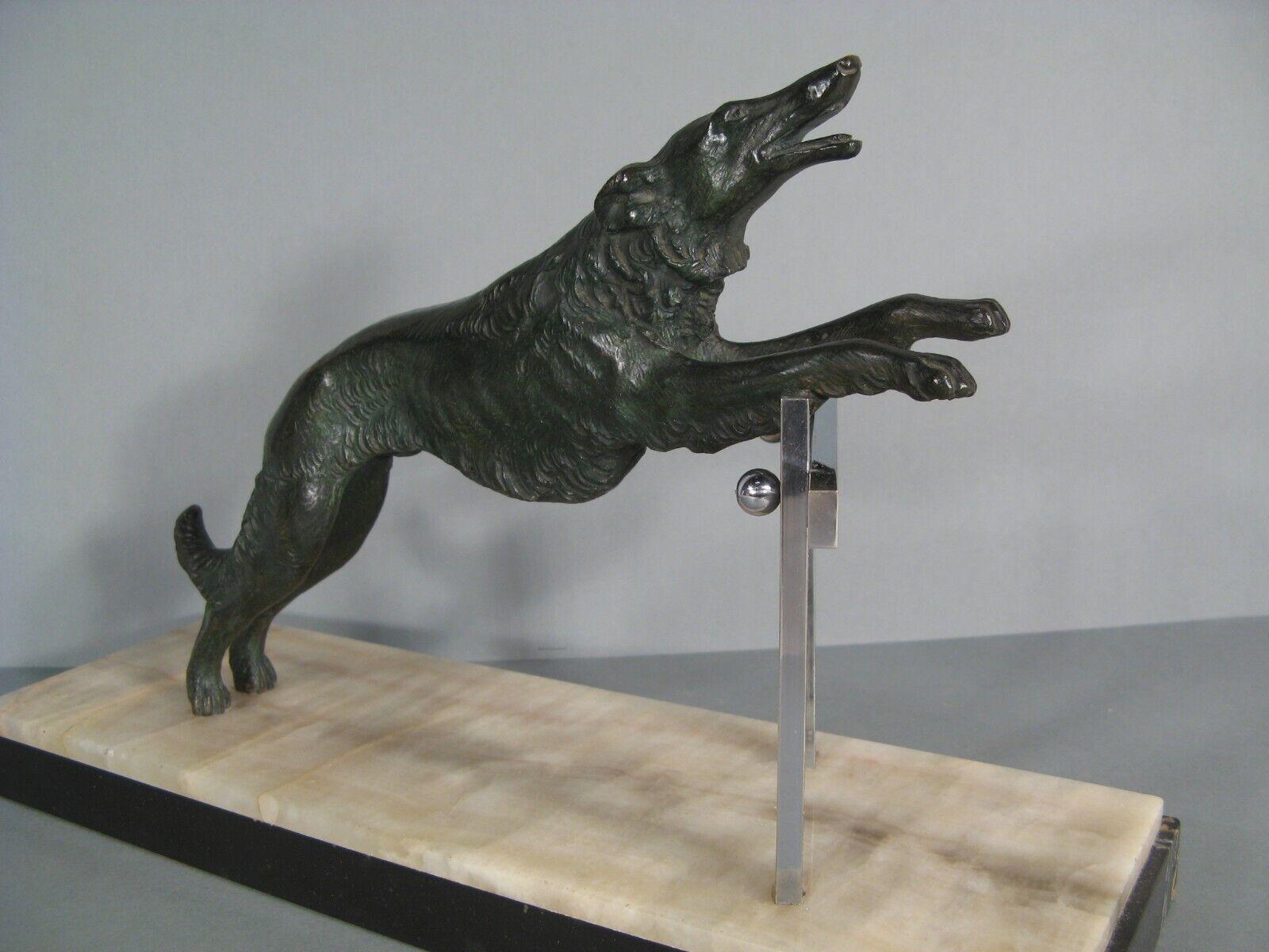 Mid-20th Century Antique Art Deco Animal Sculpture in Bronze, 1930s, Racing Greyhound - 1Y162
