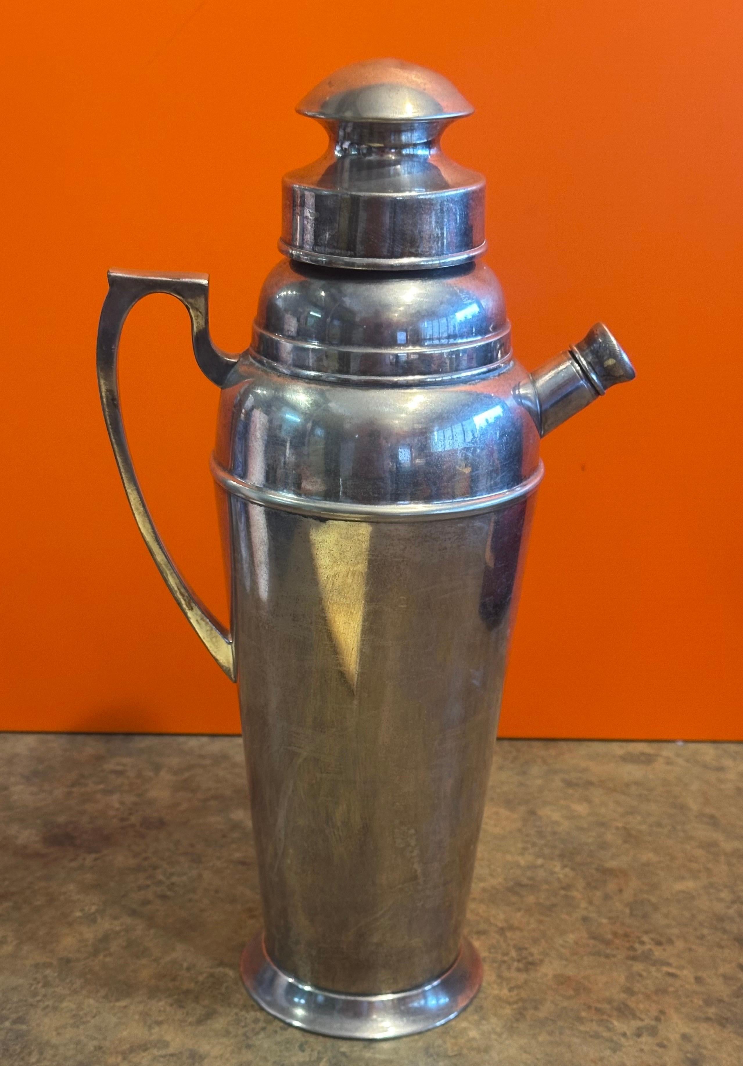 Antico shaker da Martini in argento Art Deco 