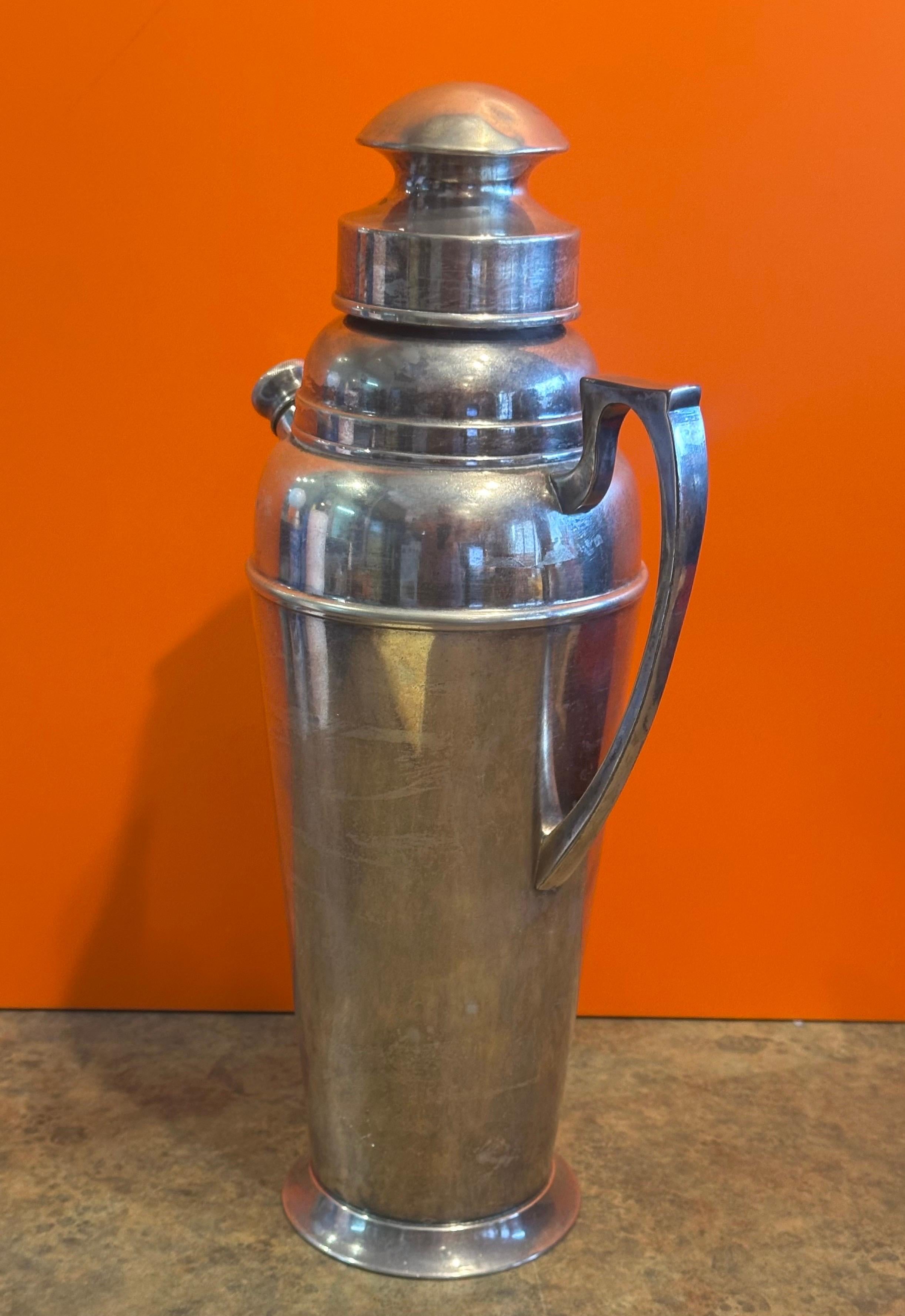 Antico shaker da Martini in argento Art Deco 