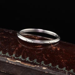 Antique Art Deco Art Carved Platinum Engraved Wedding Band