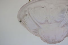 Antique Art Deco / Art Nouveau Floral Pendant Chandelier by Degue 1930 Soft Pink