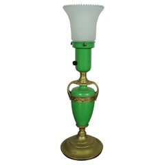 Antique Art Deco Artistic Brass & Bronze Works NYC Metal Budoir Lamp Uplight 17"