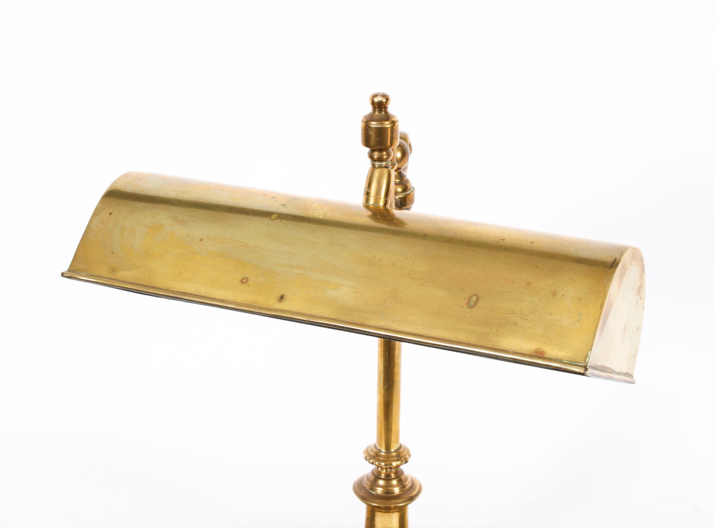Antique Art Deco Artuculated Brass Bankers Lamp Desk Lamp Circa 1920 2