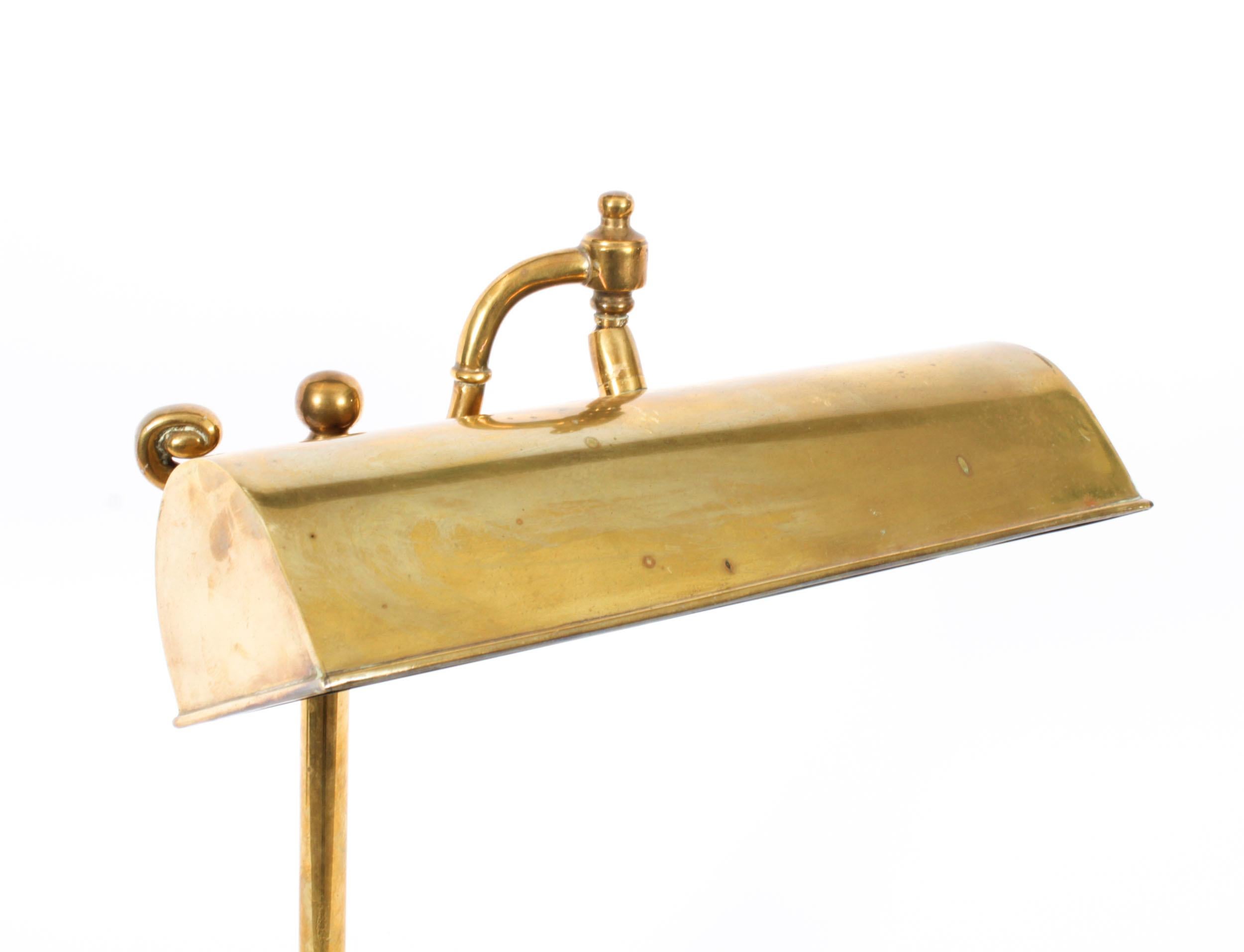 Antique Art Deco Artuculated Brass Bankers Lamp Desk Lamp Circa 1920 4