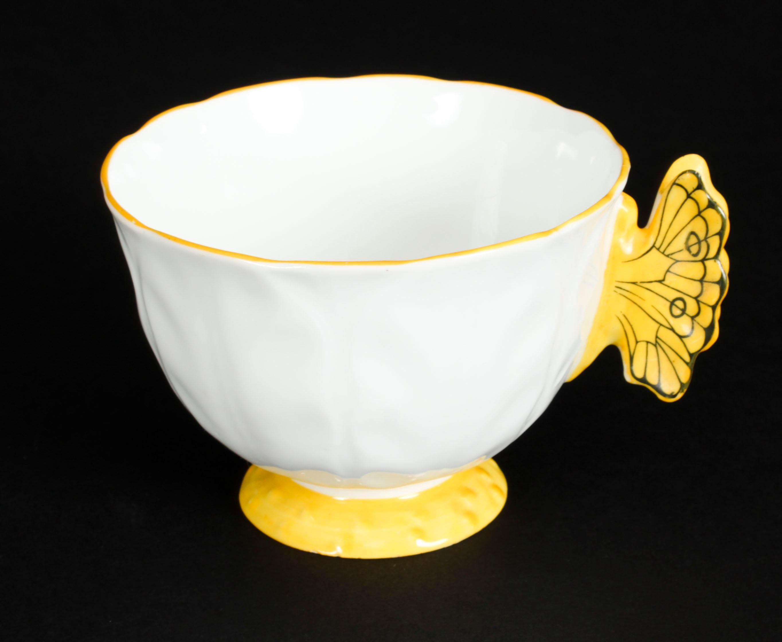 Antique Art Deco Aynsley Bone China Butterfly Tea Set 1920s 4