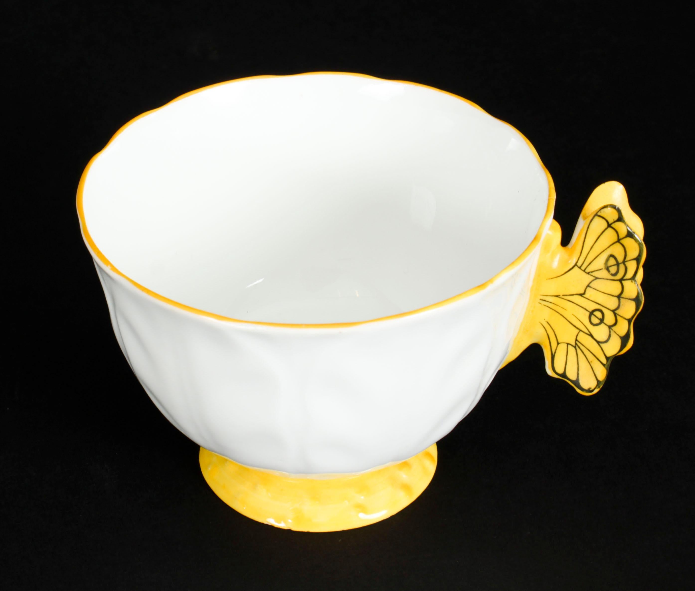 Antique Art Deco Aynsley Bone China Butterfly Tea Set 1920s 5