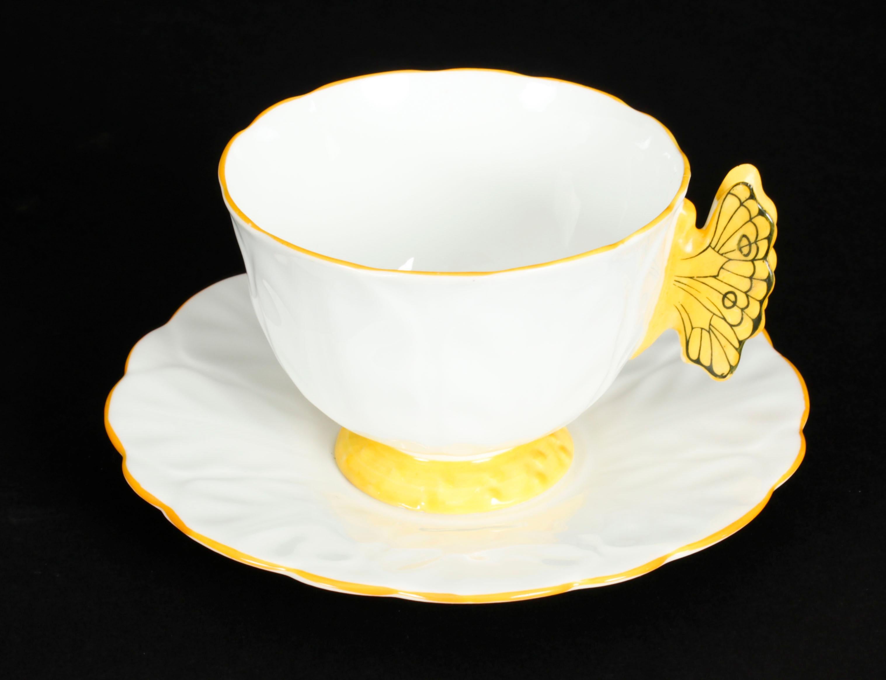 Antique Art Deco Aynsley Bone China Butterfly Tea Set 1920s 10