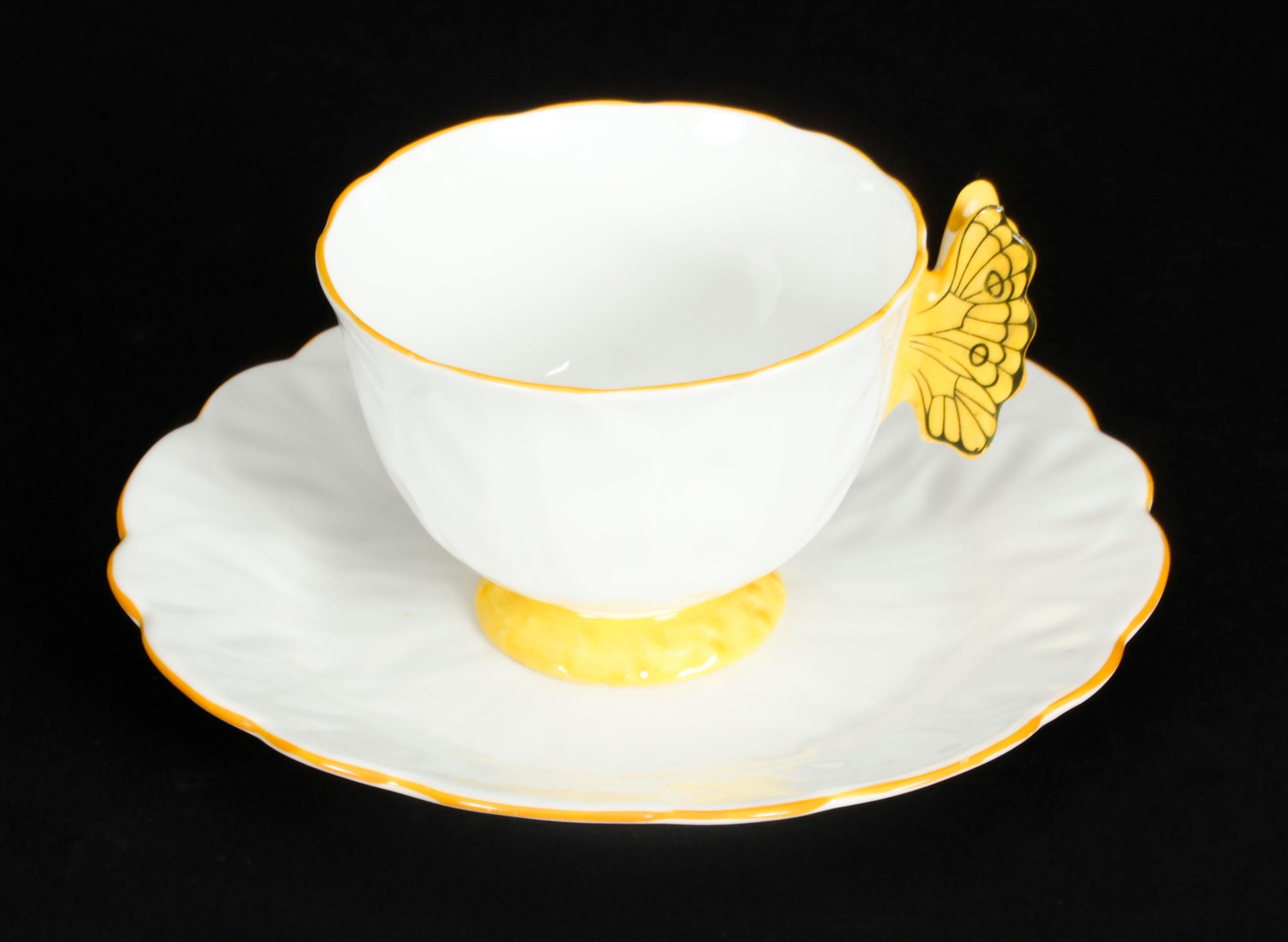 Antique Art Deco Aynsley Bone China Butterfly Tea Set 1920s 11