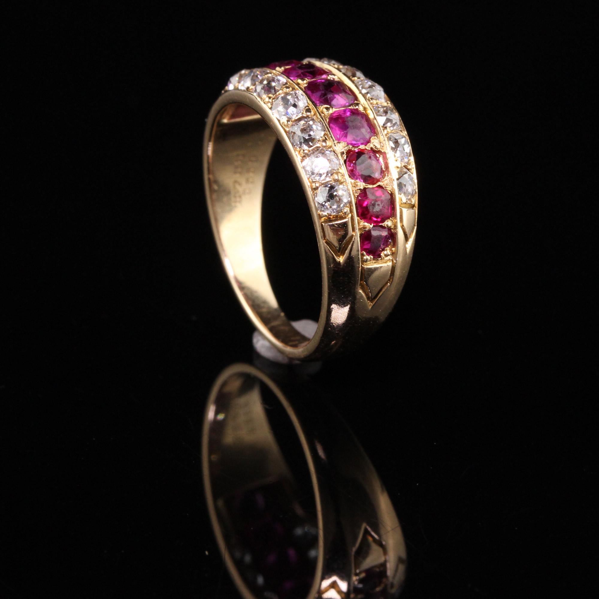 Bailey Banks and Biddle, bague ancienne Art déco en or rose 18 carats, diamants et rubis Pour femmes en vente