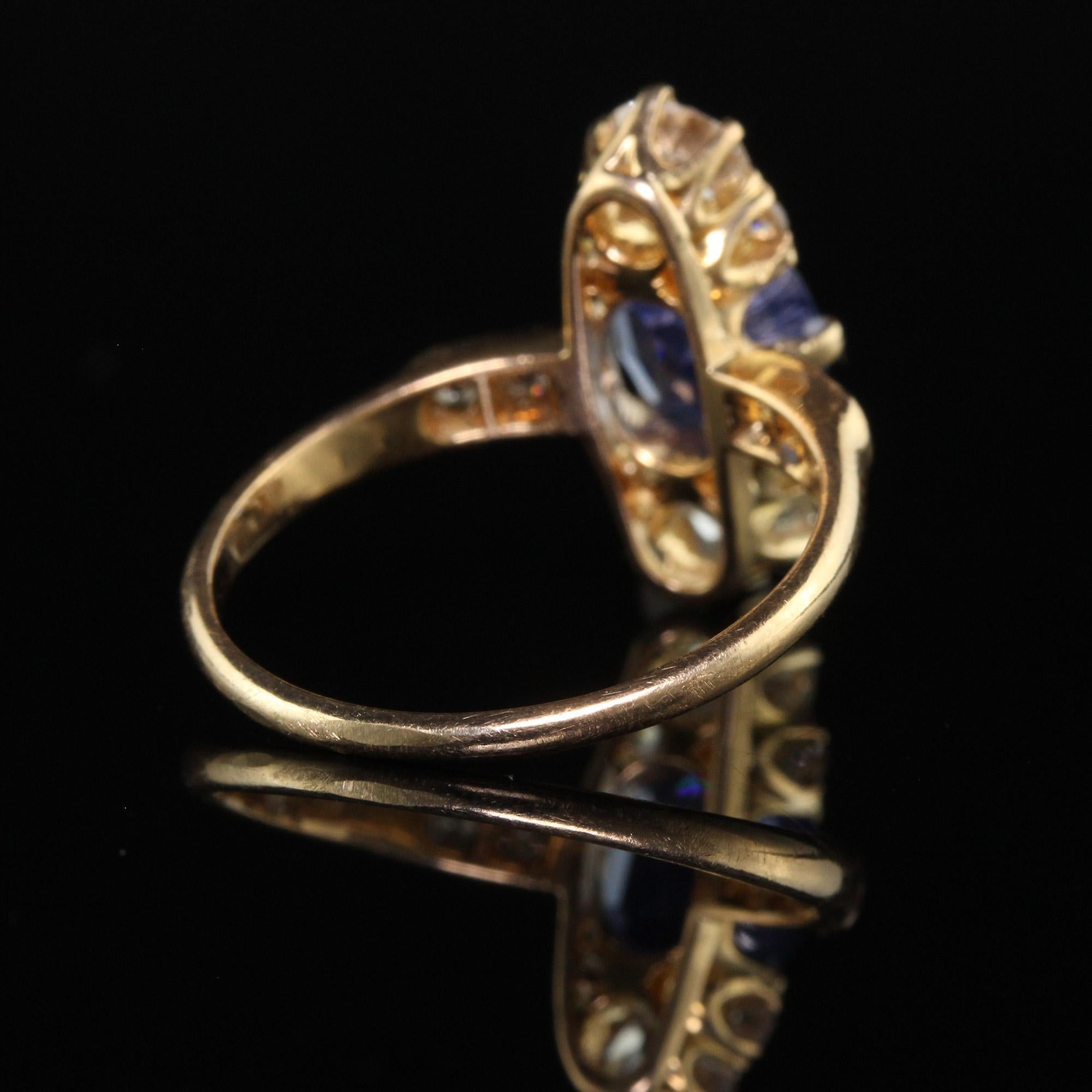 Antique Art Deco Bailey Banks Biddle 18K Yellow Gold Sapphire Diamond Ring - GIA For Sale 1