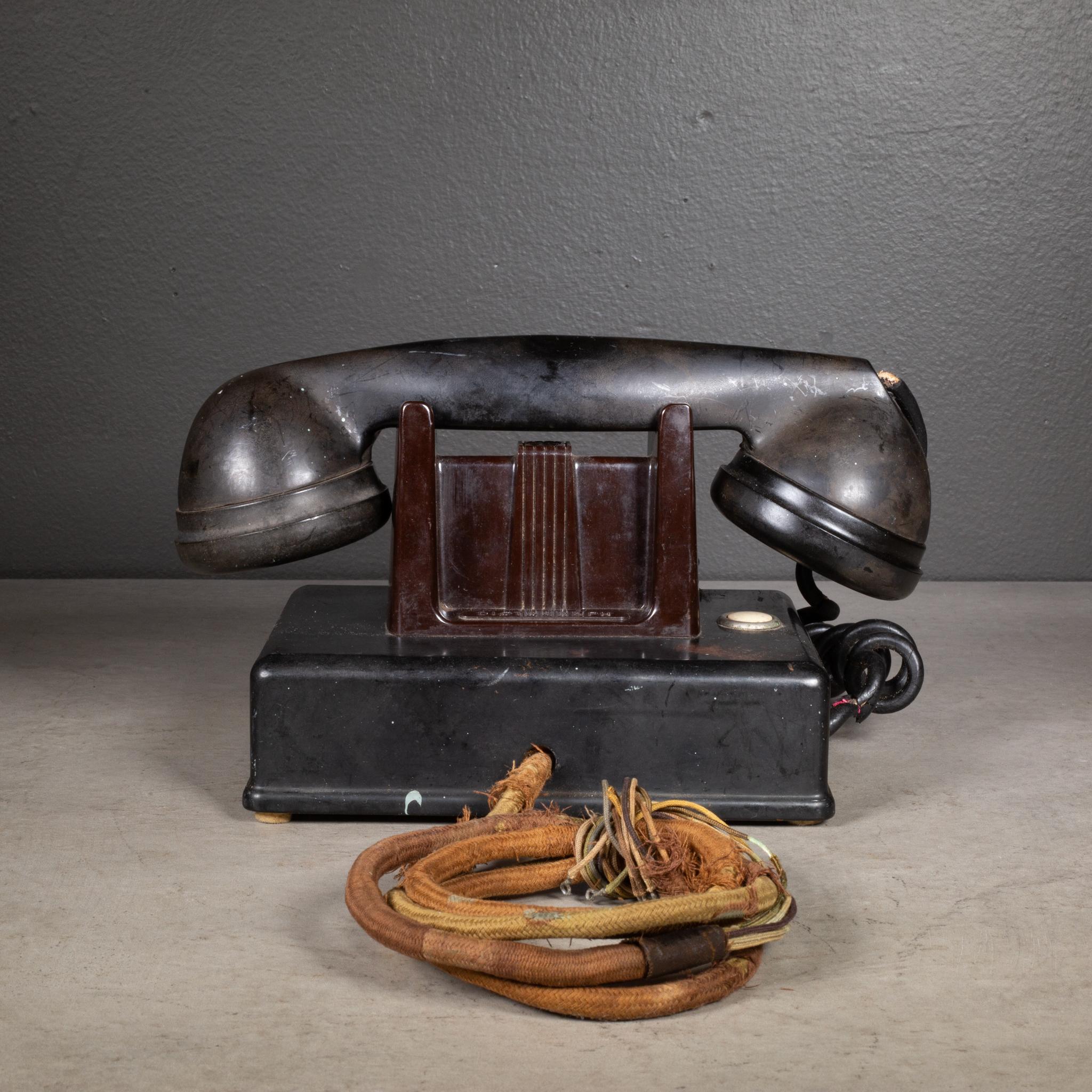 Antikes Art Deco Bakelite Hotel Dictophone-Schreibtisch Telefon aus Bakelit, um 1930 im Zustand „Gut“ im Angebot in San Francisco, CA